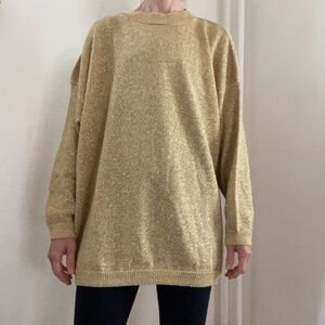 Vintage Bentley Woman metallic gold sweater